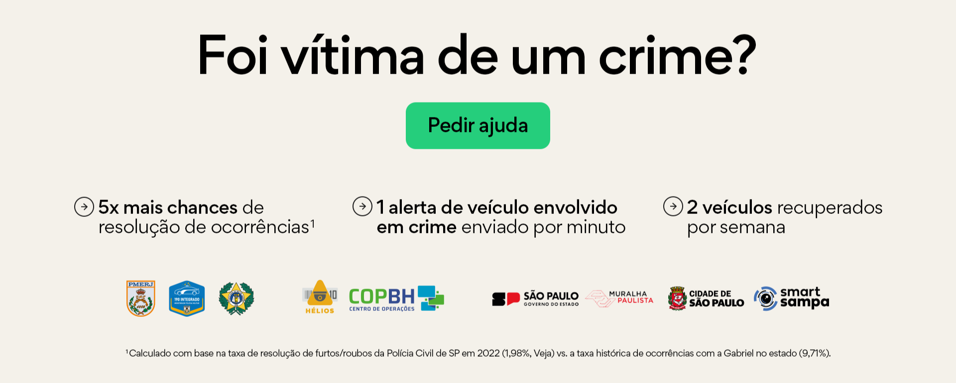 foi vitima de um crime? peça ajuda