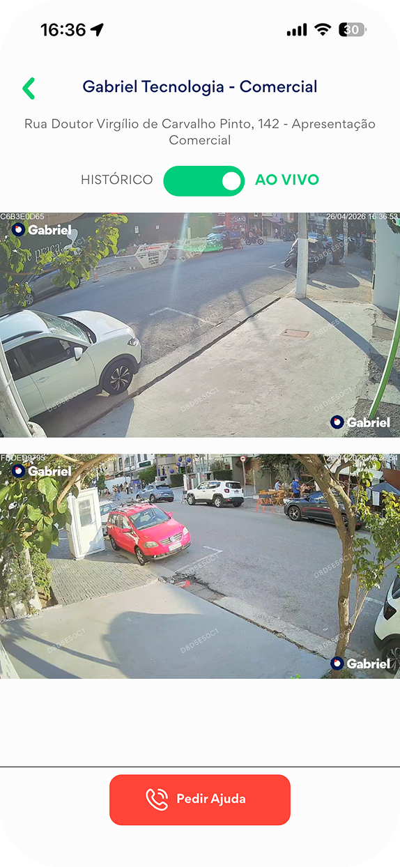 Imagens ao vivo e histórico de 14 dias